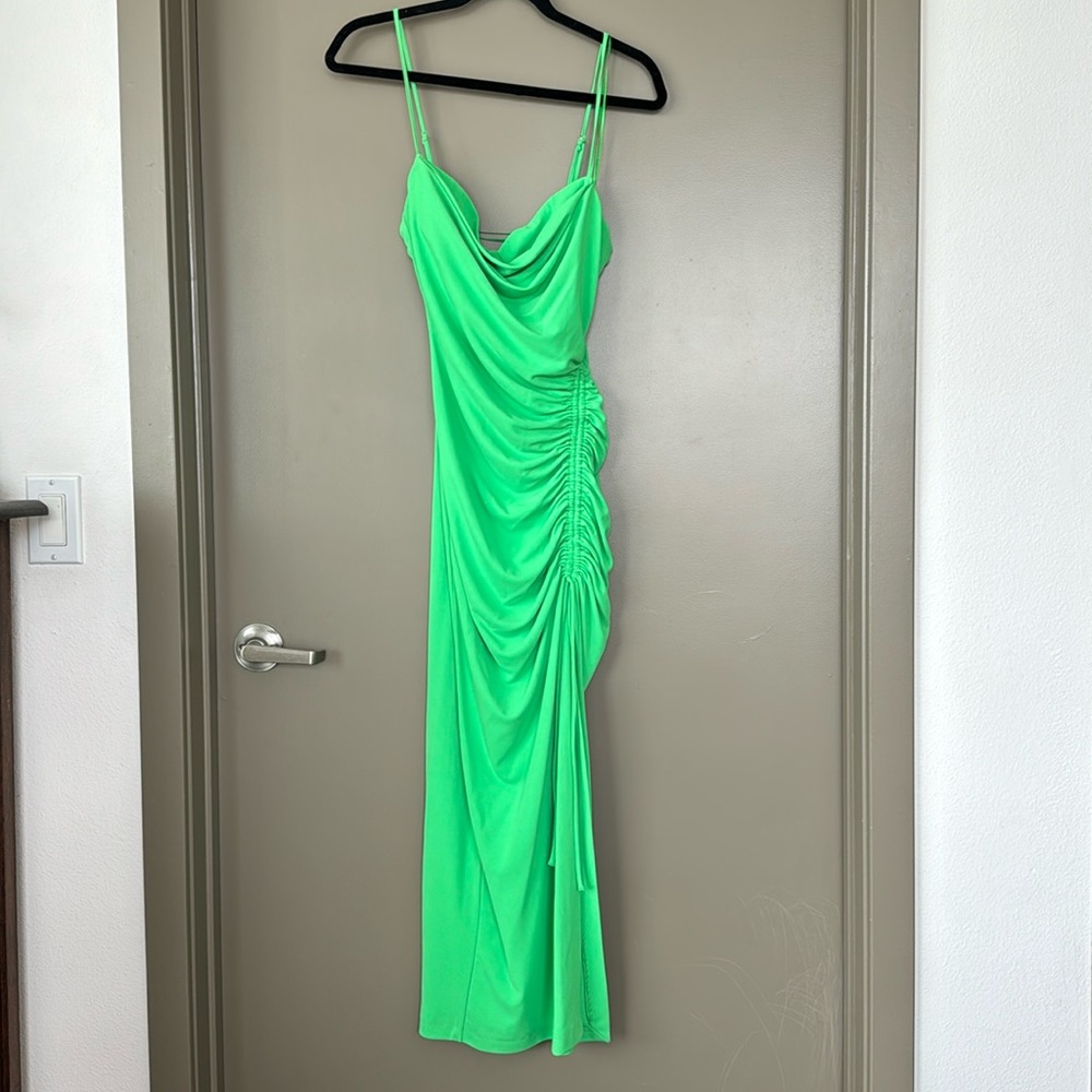 green Zara dress